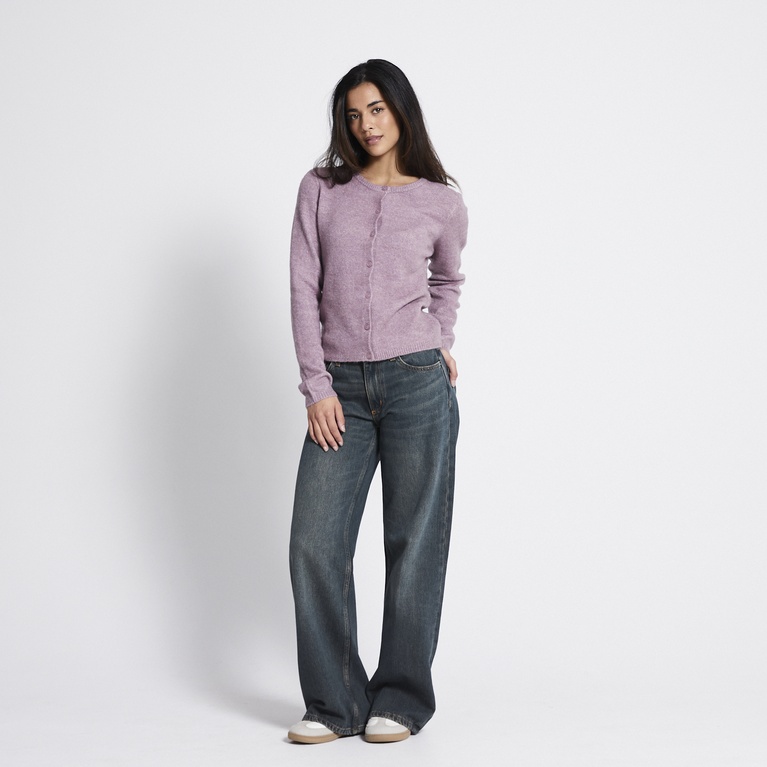 Basic knit cardigan "Audrey" Heather Pink